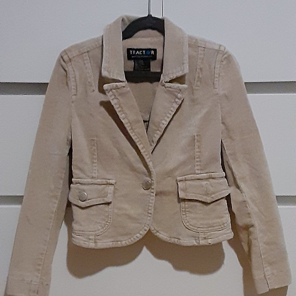 girls TRACTOR blazer - Tan Corduroy size S